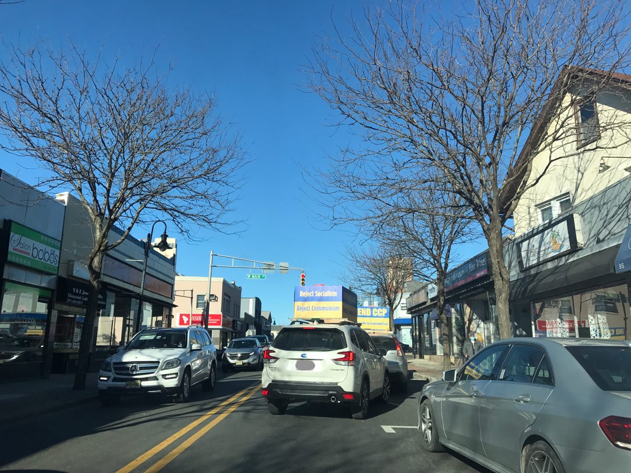 新泽西真相车队揭露中共邪恶 民众:支持你们 1 nj01304